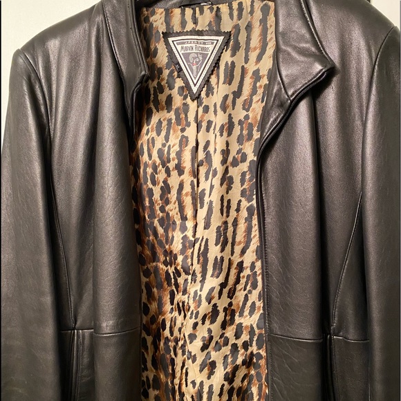 Women black lamb skin leather jacket XL - Picture 5 of 7